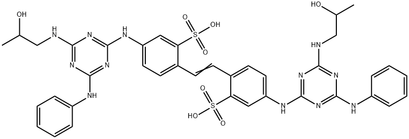 4,4'-bis[[6-anilino-4-[(2-hydroxypropyl)amino]-1,3,5-triazin-2-yl]amino]stilbene-2,2'-disulphonic acid 结构式