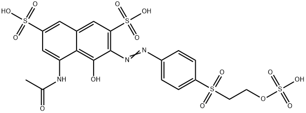 5-(Acetylamino)-4-hydroxy-3-[[4-[[2-(sulfooxy)ethyl]sulfonyl]phenyl]azo]-2,7-naphthalenedisulfonic acid 结构式