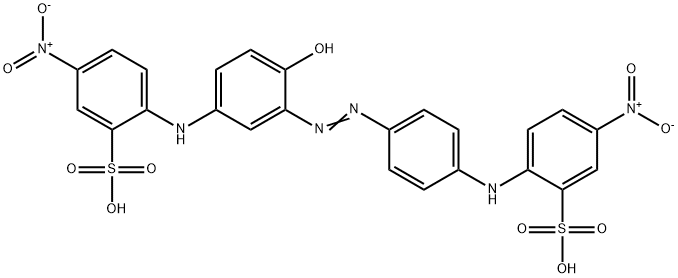 2-[[4-[[2-Hydroxy-5-[(4-nitro-2-sulfophenyl)amino]phenyl]azo]phenyl]amino]-5-nitrobenzenesulfonic acid 结构式