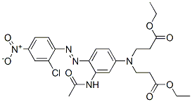 ethyl N-[3-(acetylamino)-4-[(2-chloro-4-nitrophenyl)azo]phenyl]-N-(3-ethoxy-3-oxopropyl)-beta-alaninate 结构式