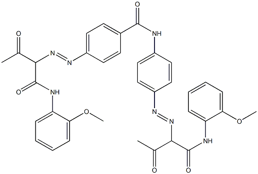 4-[[1-[[(2-methoxyphenyl)amino]carbonyl]-2-oxopropyl]azo]-N-[4-[[1-[[(2-methoxyphenyl)amino]carbonyl]-2-oxopropyl]azo]phenyl]benzamide 结构式