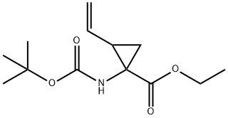 1-叔丁氧羰基氨基-2-乙烯基环丙烷甲酸乙酯 结构式