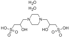 哌嗪-N,N'-双(2-羟基丙烷磺酸) 结构式