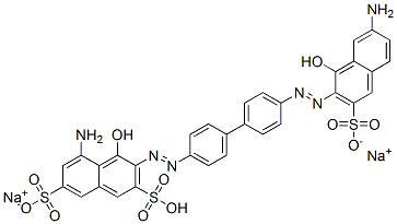 disodium hydrogen 5-amino-3-[[4'-[(7-amino-1-hydroxy-3-sulphonato-2-naphthyl)azo][1,1'-biphenyl]-4-yl]azo]-4-hydroxynaphthalene-2,7-disulphonate  结构式