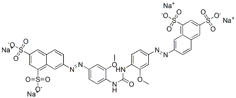 tetrasodium 7,7'-[carbonylbis[imino(3-methoxy-4,1-phenylene)azo]]bisnaphthalene-1,3-disulphonate 结构式