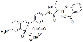 disodium hydrogen 2-[[1-[4-[2-(4-amino-2-sulphonatophenyl)vinyl]-3-sulphonatophenyl]-4,5-dihydro-3-methyl-5-oxo-1H-pyrazol-4-yl]azo]benzoate 结构式