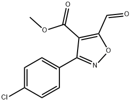 4-Isoxazolecarboxylicacid,3-(4-chlorophenyl)-5-formyl-,methylester(9CI) 结构式
