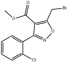 4-Isoxazolecarboxylicacid,5-(bromomethyl)-3-(2-chlorophenyl)-,methylester(9CI) 结构式