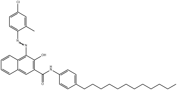 4-[(4-chloro-2-methylphenyl)azo]-N-(4-dodecylphenyl)-3-hydroxynaphthalene-2-carboxamide 结构式