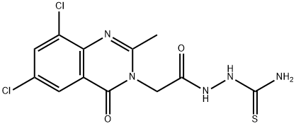 [[2-(6,8-dichloro-2-methyl-4-oxo-quinazolin-3-yl)acetyl]amino]thiourea 结构式