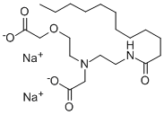 N-[2-(羧甲氧基)乙基]-N-[2-[(1-氧代十二烷基)氨基]乙基]-甘氨酸二钠盐 结构式