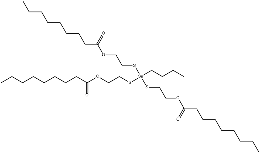 (butylstannylidyne)tris(thioethane-2,1-diyl) trinonanoate 结构式