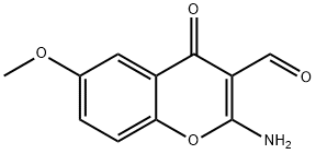 2-氨基-6-甲氧基-4-氧代-4H-1-苯并吡喃-3-甲醛 结构式