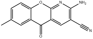 2-AMINO-7-METHYL-5-OXO-5H-(1)BENZOPYRANO-(2,3-B)PYRIDINE-3-CARBONITRILE, 98 结构式