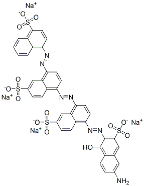 4-[[4-[[4-[(6-Amino-1-hydroxy-3-sulfo-2-naphthalenyl)azo]-7-sulfo-1-naphthalenyl]azo]-7-sulfo-1-naphthalenyl]azo]-1-naphthalenesulfonic acid tetrasodium salt 结构式