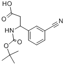 3-[(叔丁氧基羰基)氨基]-3-(3-氰基苯基)丙酸 结构式