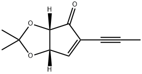 4H-Cyclopenta-1,3-dioxol-4-one,3a,6a-dihydro-2,2-dimethyl-5-(1-propynyl)-,(3aS,6aS)-(9CI) 结构式