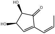 2-Cyclopenten-1-one, 4,5-dihydroxy-2-(1Z)-1-propenyl-, (4R,5R)- (9CI) 结构式