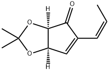 4H-Cyclopenta-1,3-dioxol-4-one,3a,6a-dihydro-2,2-dimethyl-5-(1Z)-1-propenyl-,(3aR,6aR)-(9CI) 结构式