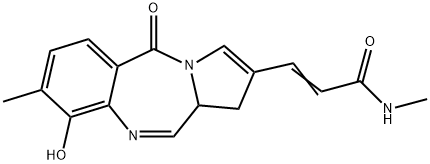 3-(5,11a-Dihydro-9-hydroxy-8-methyl-5-oxo-1H-pyrrolo[2,1-c][1,4]benzodiazepine-2-yl)-N-methylpropenamide 结构式