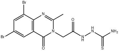 [[2-(6,8-dibromo-2-methyl-4-oxo-quinazolin-3-yl)acetyl]amino]thiourea 结构式