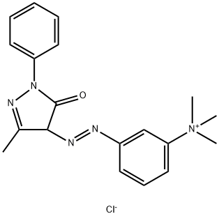 N,N,N-三甲基-3-[(4,5-二氢-3-甲基-5-氧代-1-苯基-1H-吡唑-4-基)偶氮]苯基季铵盐酸盐 结构式