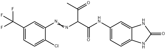 2-[[2-氯-5-(三氟甲基)苯基]偶氮]-N-(2,3-二氢-2-氧代-1H-苯并咪唑-5-基)-3-氧代丁酰胺 结构式