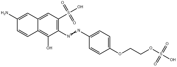 7-amino-4-hydroxy-3-[[4-[2-(sulphooxy)ethoxy]phenyl]azo]naphthalene-2-sulphonic acid  结构式