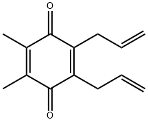 2,5-Cyclohexadiene-1,4-dione, 2,3-dimethyl-5,6-di-2-propenyl- (9CI) 结构式