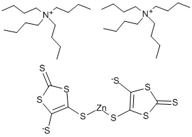 双(四正丁基铵)合双(1,3-二硫杂环戊烯-2-硫酮-4,5-二硫醇)锌[有机电子材料] 结构式