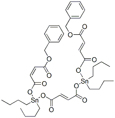 dibenzyl (,,Z)-6,6,13,13-tetrabutyl-4,8,11,15-tetraoxo-5,7,12,14-tetraoxa-6,13-distannoctadeca-2,9,16-trienedioate 结构式