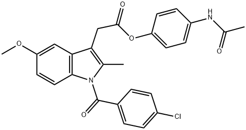 4-(acetylamino)phenyl 1-(4-chlorobenzoyl)-5-methoxy-2-methyl-1H-indole-3-acetate 结构式