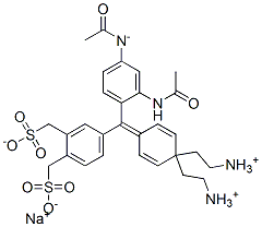 hydrogen [4-[4-(diethylamino)-3',4'-bis(sulphonatomethyl)benzhydrylidene]cyclohexa-2,5-dien-1-ylidene]diethylammonium, monosodium salt  结构式