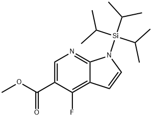 4-氟-1-[三(1-甲基乙基)硅酯]-1H-吡咯并[2,3-B]吡啶-5-羧酸甲酯 结构式