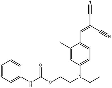 2-[4-(2,2-二氰基乙烯基)-N-乙基-3-甲基苯胺]乙基苯氨甲酸酯 结构式