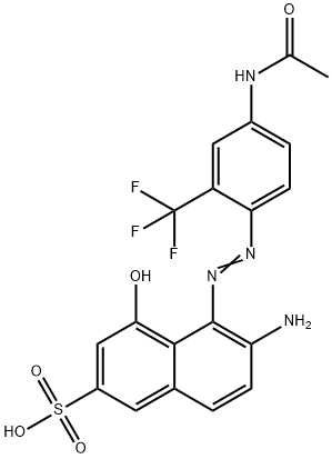5-[[4-acetamido-2-(trifluoromethyl)phenyl]azo]-6-amino-4-hydroxynaphthalene-2-sulphonic acid 结构式