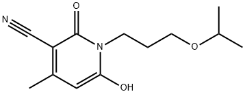 1-异丙氧基丙基-6-羟基-4-甲基-2-氧代-1,2-二氢-3-吡啶腈 结构式