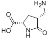 L-Proline, 4-(aminomethyl)-5-oxo-, (4R)- (9CI) 结构式