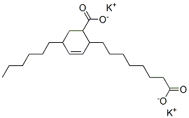potassium 6-carboxy-4-hexylcyclohex-2-ene-1-octanoate 结构式