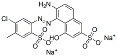 disodium 6-amino-5-[(5-chloro-4-methyl-2-sulphonatophenyl)azo]-4-hydroxynaphthalene-2-sulphonate 结构式