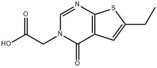(6-Ethyl-4-oxo-4H-thieno[2,3-d]-pyrimidin-3-yl)-acetic acid 结构式