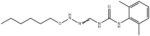 N-(2,6-Dimethylphenyl)-N'-[(hexyloxyamino)(imino)methyl]urea 结构式