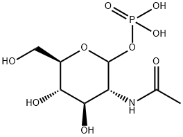 N-乙酰氨基葡萄糖-1-磷酸 结构式