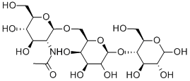 4-O-(6-O-[2-乙酰氧基-2-脱氧-Β-D-葡萄糖]-BETA-D-氟代半乳糖)-D-吡喃葡萄糖 结构式