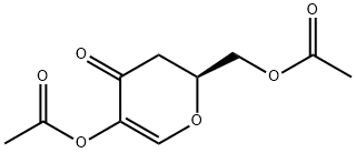 4H-Pyran-4-one, 5-(acetyloxy)-2-(acetyloxy)methyl-2,3-dihydro-, (2S)- 结构式