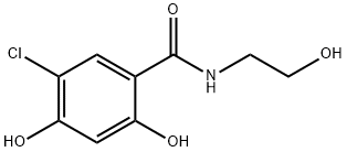 5-Chloro-2,4-dihydroxy-N-(2-hydroxyethyl)benzamide 结构式