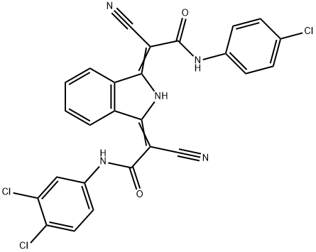 [3-[2-[(4-chlorophenyl)amino]-1-cyano-2-oxoethylidene]-2,3-dihydro-1H-isoindol-1-ylidene]-2-cyano-N-(3,4-dichlorophenyl)acetamide 结构式