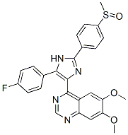 Quinazoline,  4-[5-(4-fluorophenyl)-2-[4-(methylsulfinyl)phenyl]-1H-imidazol-4-yl]-6,7-dimethoxy-  (9CI) 结构式