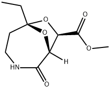 7,9-Dioxa-3-azabicyclo[4.2.1]nonane-8-carboxylicacid,6-ethyl-2-oxo-,methylester,(1R,6S,8R)-(9CI) 结构式