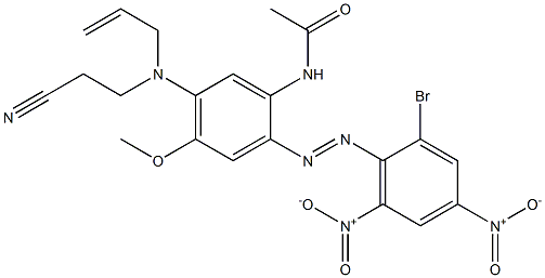 N-[2-(2-溴代-4,6-二硝基苯偶氮基)-5-[(2-氰基乙基)-2-丙烯基氨基]-4-甲氧基苯基]乙酰胺 结构式